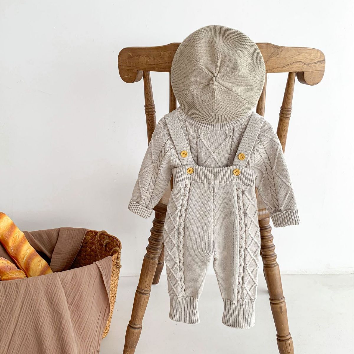 Baby Twist Knitted Suit Pullover Sweater Jumpsuit