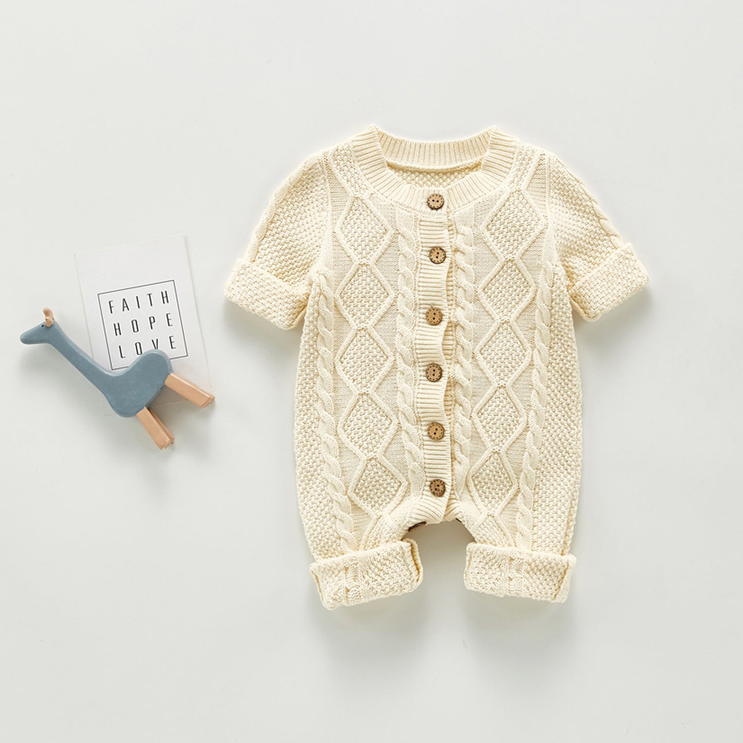 Baby cotton and woolen bodysuit