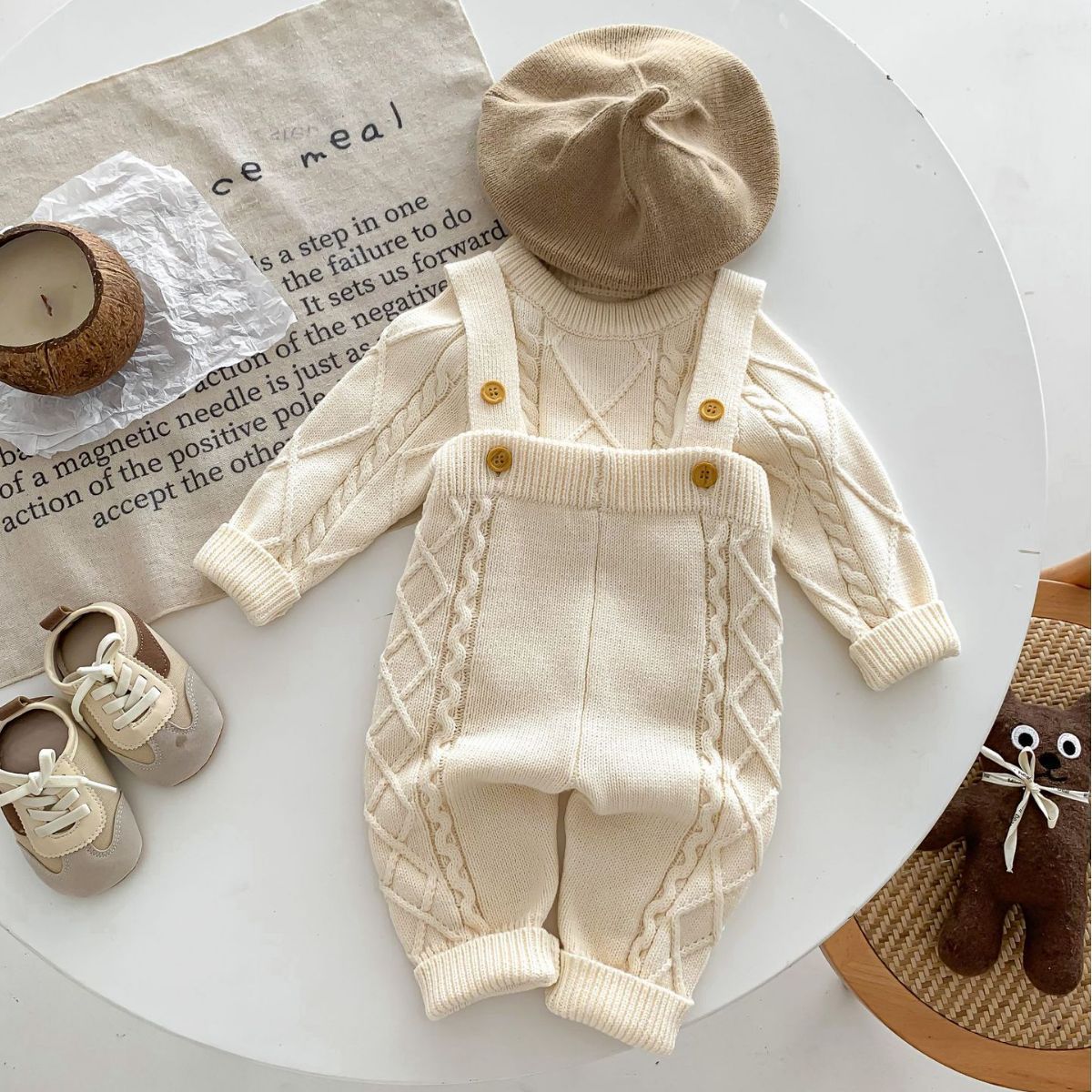 Baby Twist Knitted Suit Pullover Sweater Jumpsuit