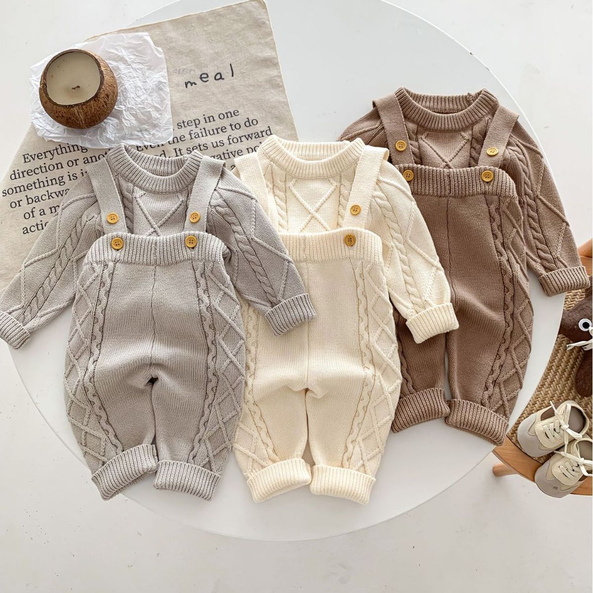 Baby Twist Knitted Suit Pullover Sweater Jumpsuit